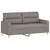 Produktbild 2 för 2-sitssoffa taupe 140 cm tyg