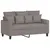 Produktbild 2 för 2-sitssoffa taupe 120 cm tyg