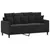 Produktbild 2 för Soffa 2-sits svart 140 cm sammet