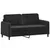 Produktbild 2 för Soffa 2-sits svart 140 cm sammet