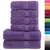 Produktbild 2 för Premium handdukar 6 st SOLUND lila 600 gsm