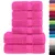 Produktbild 2 för Premium handdukar 6 st SOLUND rosa 600 gsm