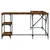 Produktbild 4 för Skrivbord rökfärgad ek 139x139x75 cm konstruerat trä