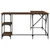 Produktbild 4 för Skrivbord brun ek 139x139x75 cm konstruerat trä
