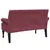 Produktbild 5 för Bänk med ryggstöd ljusgrå 120x62x75,5 cm vinröd
