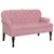 Produktbild 2 för Bänk med ryggstöd rosa 119,5x64,5x75 cm sammet