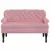 Produktbild 3 för Bänk med ryggstöd rosa 119,5x64,5x75 cm sammet