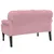 Produktbild 5 för Bänk med ryggstöd rosa 119,5x64,5x75 cm sammet