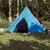 Produktbild 3 för Campingtält 4 personer blå 367x367x259 cm 185T taft