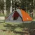 Produktbild 3 för Campingtält 6 personer grå och orange 348x340x190 cm 190T taft