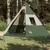 Produktbild 3 för Campingtält 7 personer grön 350x350x280 cm 185T taft