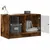 Produktbild 5 för Tv-bänk med glasdörrar rökfärgad ek 68x37x42 cm