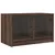 Produktbild 2 för Tv-bänk med glasdörrar brun ek 68x37x42 cm