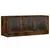 Produktbild 2 för Tv-bänk med glasdörrar rökfärgad ek 102x37x42 cm