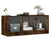 Produktbild 4 för Tv-bänk med glasdörrar rökfärgad ek 102x37x42 cm