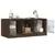 Produktbild 5 för Soffbord med glasdörrar brun ek 102x50x42 cm