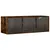 Produktbild 2 för Sidoskåp med glasdörrar rökfärgad ek 102x37x35 cm
