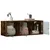 Produktbild 5 för Sidoskåp med glasdörrar rökfärgad ek 102x37x35 cm