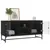 Produktbild 4 för Tv-bänk med glasdörrar svart 102x37x50 cm