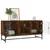 Produktbild 4 för Tv-bänk med glasdörrar rökfärgad ek 102x37x50 cm