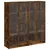 Produktbild 2 för Bokhylla med dörrar rökfärgad ek 136x37x142 cm konstruerat trä