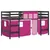 Produktbild 2 för Loftsäng med rutschkana rosa 80x200 cm massiv furu
