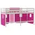 Produktbild 9 för Loftsäng med rutschkana rosa 90x200 cm massiv furu