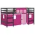 Produktbild 2 för Loftsäng med rutschkana rosa 90x200 cm massiv furu
