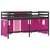 Produktbild 9 för Loftsäng med rutschkana rosa 90x200 cm massiv furu