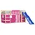 Produktbild 2 för Loftsäng med rutschkana rosa 80x200 cm massiv furu