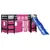 Produktbild 3 för Loftsäng med rutschkana rosa 90x200 cm massiv furu