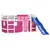 Produktbild 3 för Loftsäng med rutschkana rosa 90x190 cm massiv furu