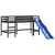 Produktbild 10 för Loftsäng med gardiner vit&svart 90x190 cm massiv furu