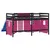 Produktbild 7 för Loftsäng med rutschkana rosa 90x190 cm massiv furu
