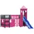 Produktbild 3 för Loftsäng med torn rosa 80x200 cm massiv furu