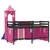 Produktbild 7 för Loftsäng med torn rosa 80x200 cm massiv furu