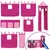 Produktbild 8 för Loftsäng med torn rosa 80x200 cm massiv furu