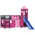 Produktbild 3 för Loftsäng med torn rosa 90x200 cm massiv furu