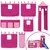 Produktbild 8 för Loftsäng med torn rosa 90x190 cm massiv furu