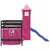 Produktbild 6 för Loftsäng med torn rosa 90x190 cm massiv furu