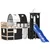 Produktbild 3 för Loftsäng med torn vit&svart 90x200cm massiv furu
