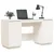 Produktbild 3 för Skrivbord vit 140x50x75 cm massiv furu