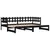 Produktbild 6 för Utdragbar dagbädd svart 2x(90x200) cm massiv furu