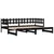 Produktbild 6 för Utdragbar dagbädd svart 2x(90x190) cm massiv furu
