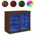 Produktbild 2 för Skänk med LED-belysning brun ek 81x37x67 cm
