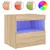 Produktbild 2 för Sängbord med LED-lampor sonoma-ek 50x40x45 cm
