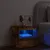 Produktbild 4 för Sängbord med LED-lampor rökfärgad ek 50x40x45 cm