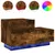 Produktbild 2 för Sängbord med LED-lampor rökfärgad ek 70x36x40,5 cm