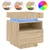 Produktbild 2 för Sängbord med LED-belysning sonoma-ek 40x39x48,5 cm