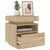 Produktbild 4 för Sängbord med LED-belysning sonoma-ek 40x39x48,5 cm